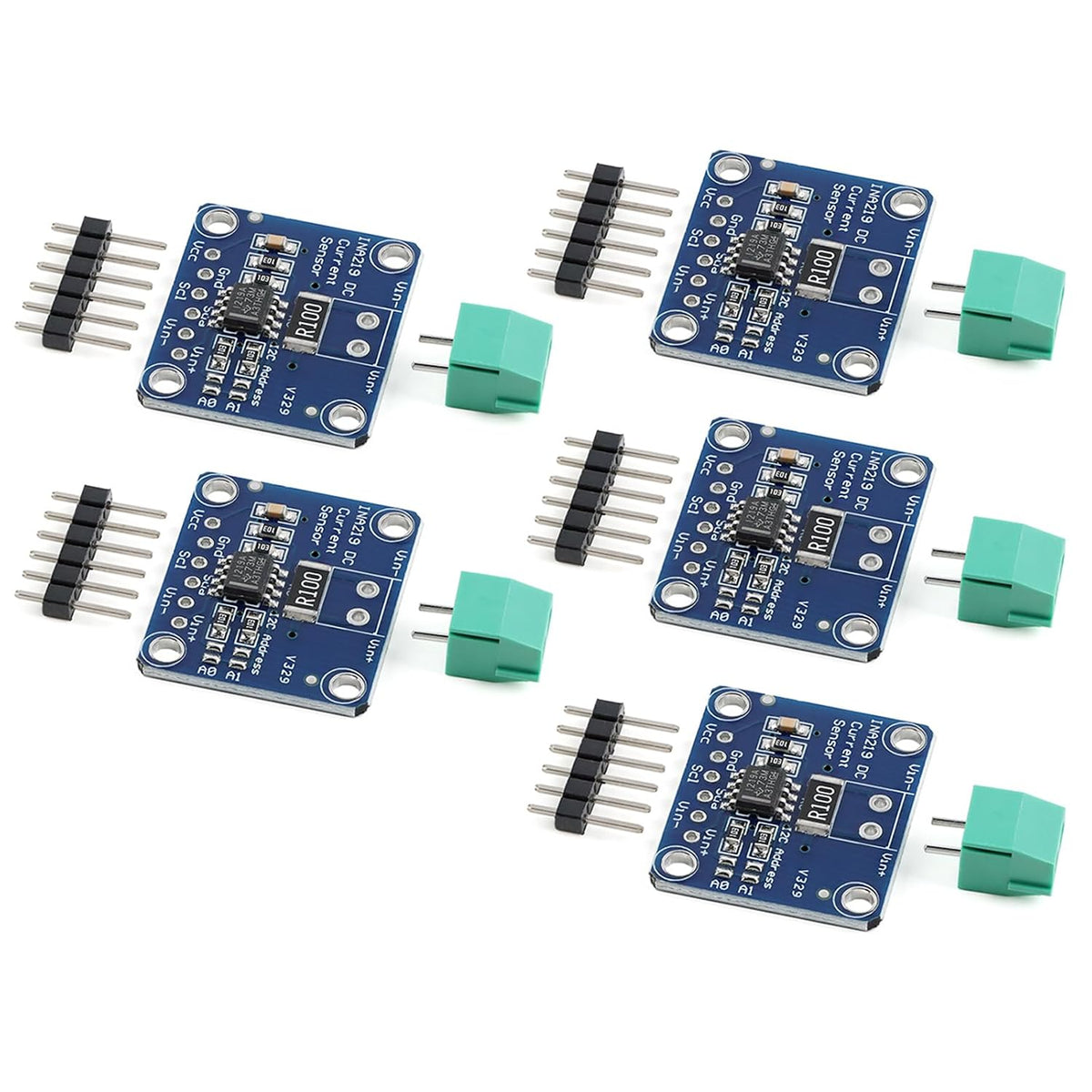 5Pcs INA219 I2C Interface Zero Drift Bidirectional Current Power Monitoring Sensor Module