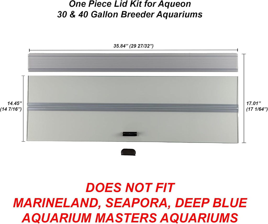 Glass Canopy Aquarium Lid for Fresh & Saltwater Fish Tanks (A36GT for Aqueon 30 & 40 Breeder Aquariums)