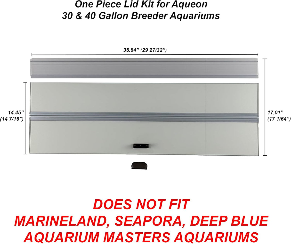 Glass Canopy Aquarium Lid for Fresh & Saltwater Fish Tanks (A36GT for Aqueon 30 & 40 Breeder Aquariums)