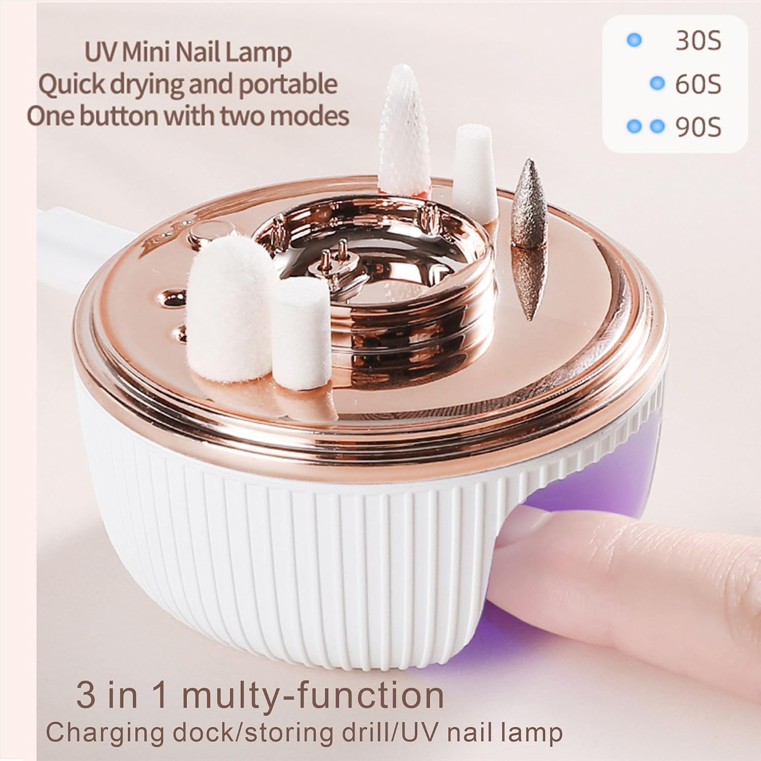 Nail Drill, Electric Nail File Professional - Nail Filer with U V Lamp for Acrylic Gel Nails, Cordless Nail Drill