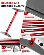 Stair Tread Template Tool, Adjustable 8-60 Inch, Woodworking Tools