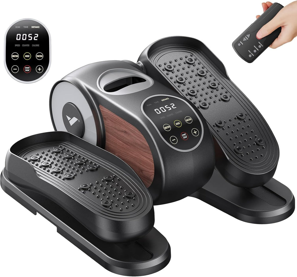 Under Desk Elliptical, Leg Exerciser While Sitting for Seniors | Quiet Portable Electric Seated Pedal Exerciser