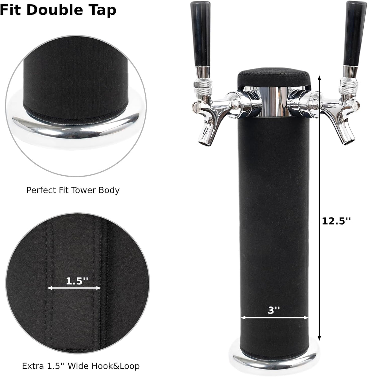 Beer Tower Cooler Insulator, Kegerator Tower Insulator for Double Tap