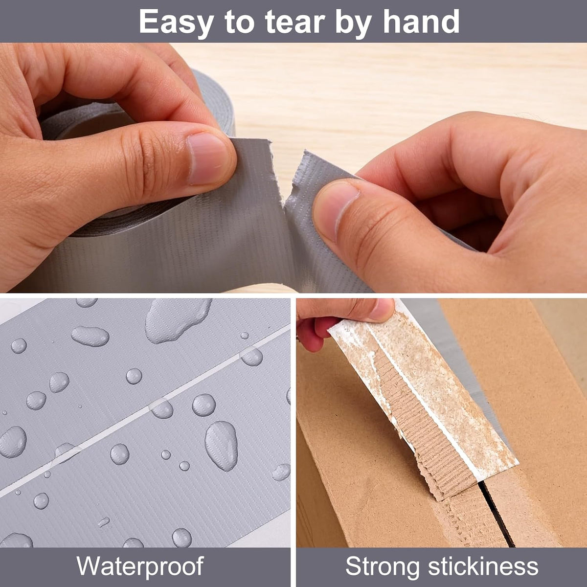 Duct Tape Heavy Duty 2 Inch x 30 Yards,9 Mil Thickness Strong Adhesive,Flexible,Waterproof,Tear by Hand,DIY