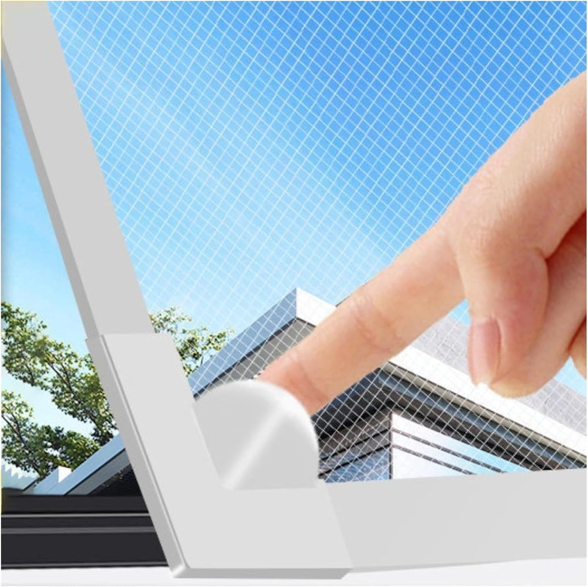 Magnetic Window Screen - DIY Adjustable Mesh, 55"x36", Bug-Proof & Airy