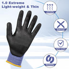 Level 5/A4 Cut Resistant Work Gloves, Touchscreen (12Pairs, 9/L)