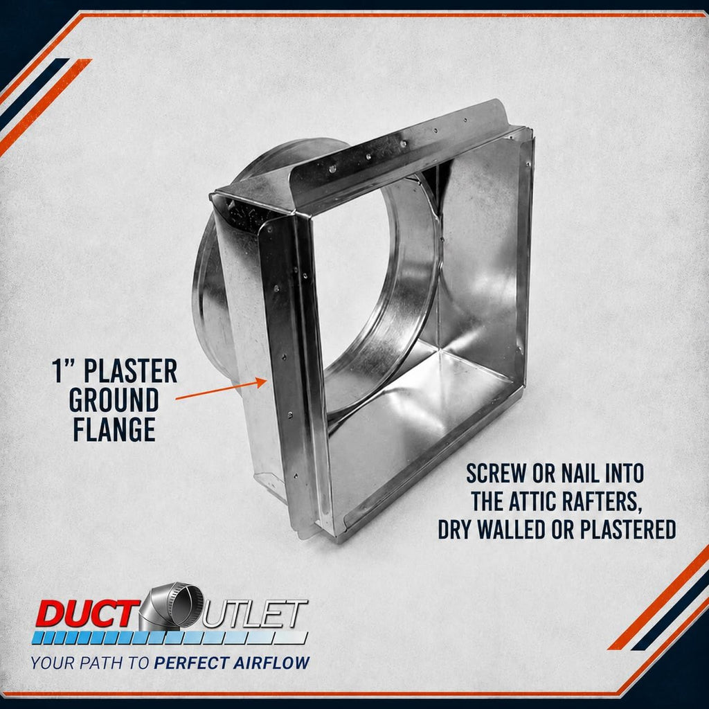 6" x 6" Ceiling Box, w/ 6" Round Collar - Connects Register Vent and Diffuser HVAC