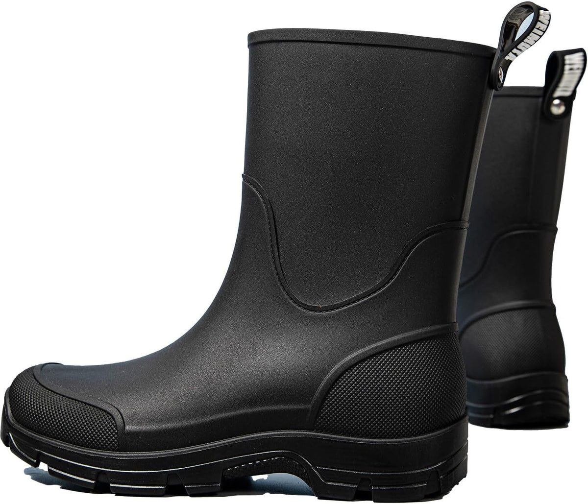 Mid Calf Garden Rain Boots for men and women,Waterproof Outdoor shoes Slip Resistant Fashion Boots