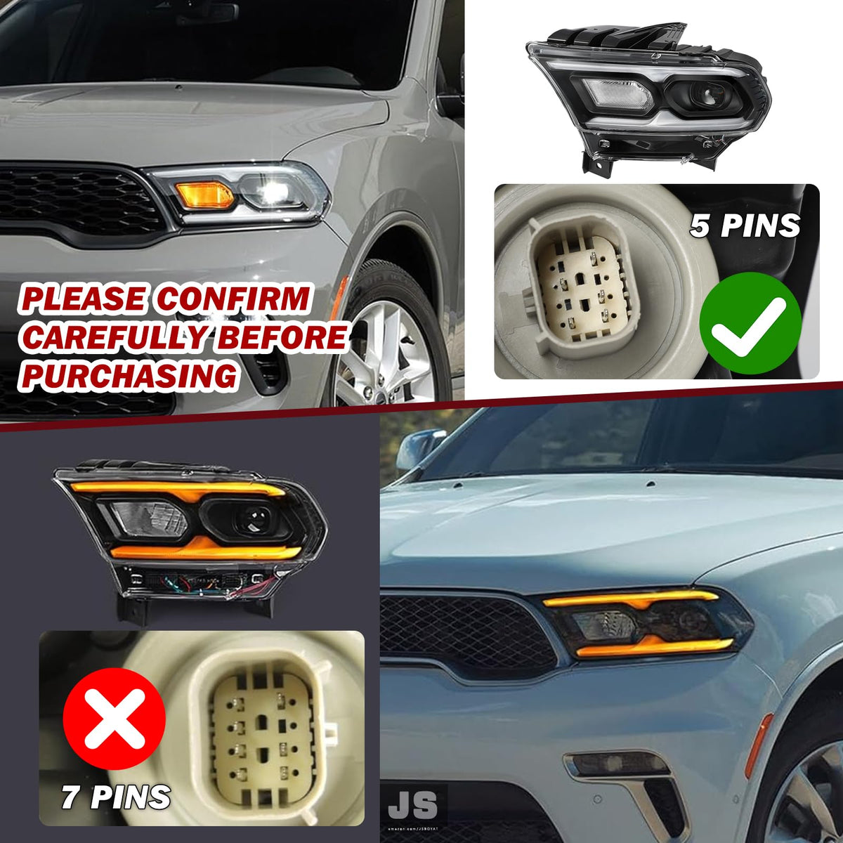 Headlight Assembly Fit for 2021-2024 Dodge Durango