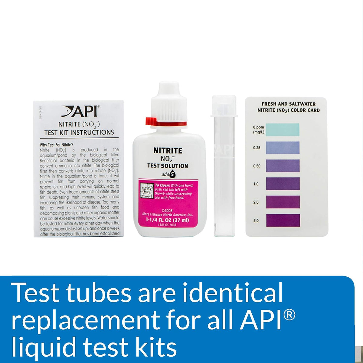 Replacement Plastic Test Tubes with CAPS for Any Aquarium Test Kit Including API Freshwater Master Test Kit 24-Count Box