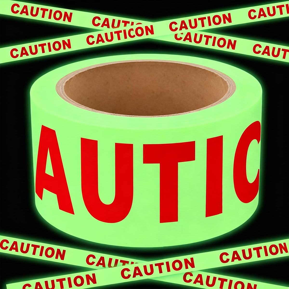 Glow in The Dark Caution Tape Roll 2inx32.8ft Warning Tape Halloween Decor