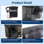 Hang-on-Back Aquarium Filter Box with Reusable Filter Media, Waterfall Oxygenation, Fits High & Low Water Level, for