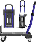 3-in-1 Folding Hand Truck – 330lbs Portable Dolly cart with Adjustable Handle,360° Swivel Casters & One-Touch Parking