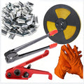 Packaging Banding Strapping Kit, Poly Strapping Tensioner, | 4000" PP Strapping Band,100 Pcs Metal Seals, Sealer