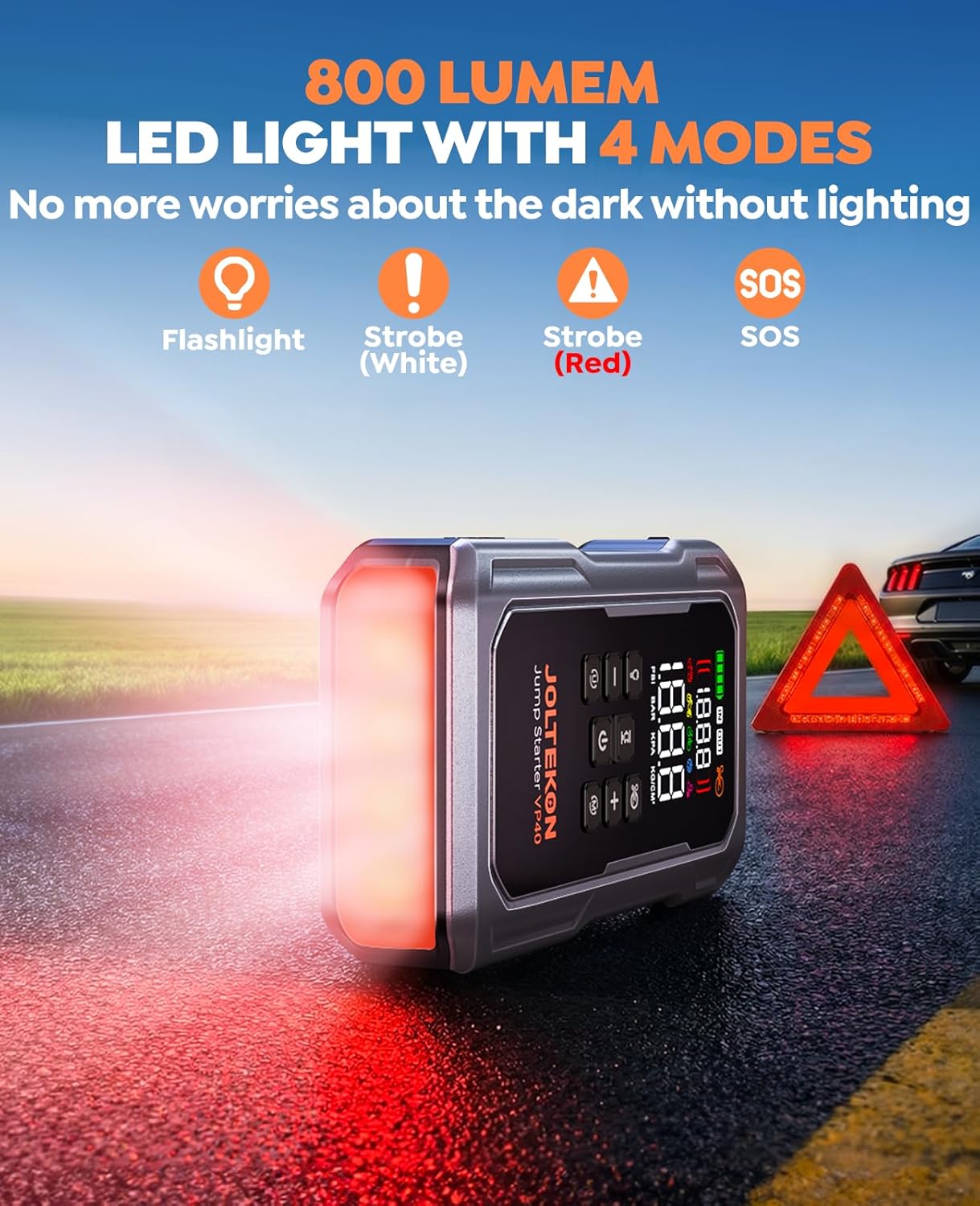 6000A 160PSI 9-in-1 Car Battery Jump Starter with Air Compressor & Air Blower (All Gas 12L Diesel), Battery Jumper