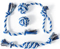 Dog Rope Toys 4 Pack, Puppy Teething Cotton Knot Chew Rope for Small Medium Dogs, Interactive Tug of War Dog Toys for