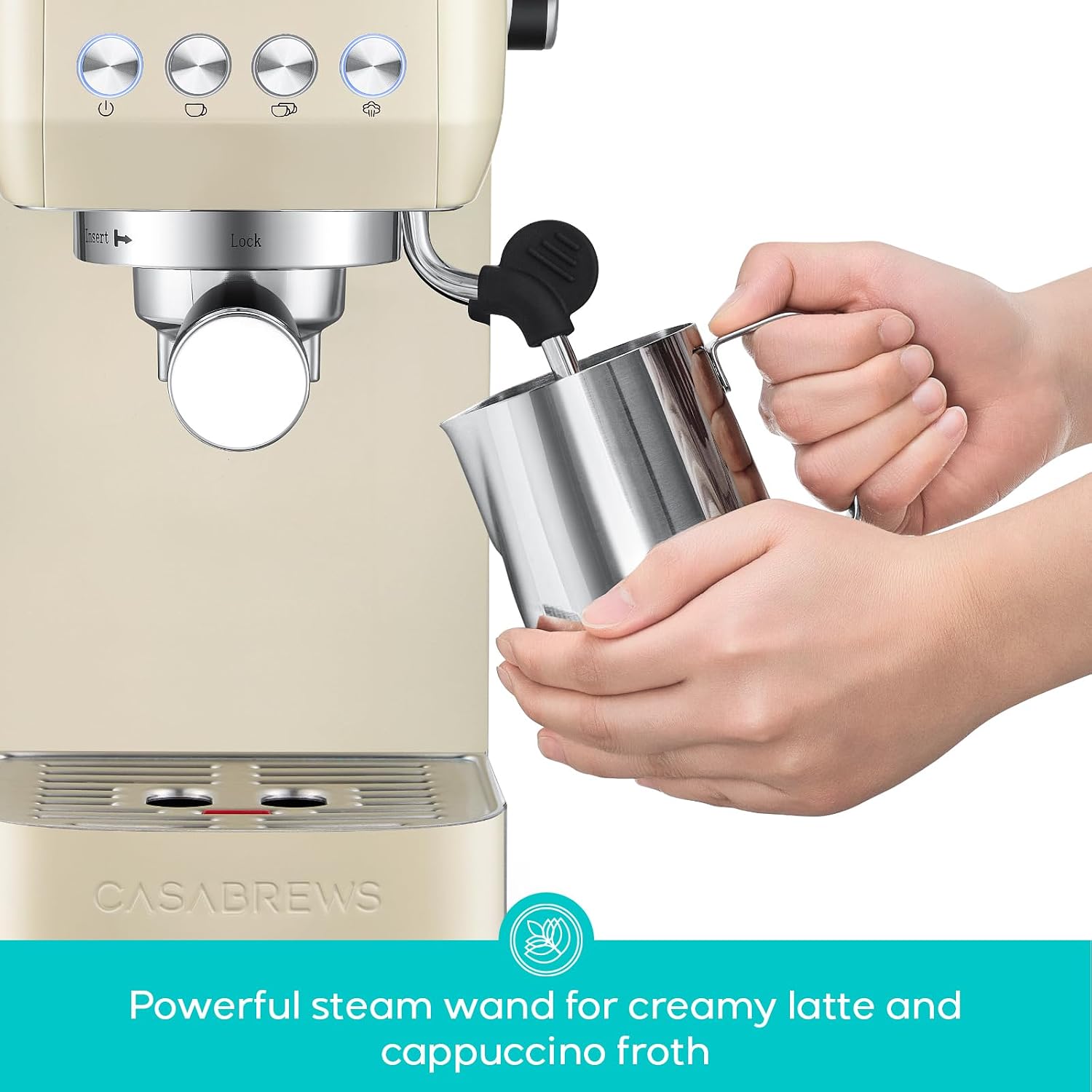 3700 Essential Espresso Machine, Stainless Steel Espresso Maker | 20-Bar Italian Pump, Powerful Steam Wand, 43.9oz
