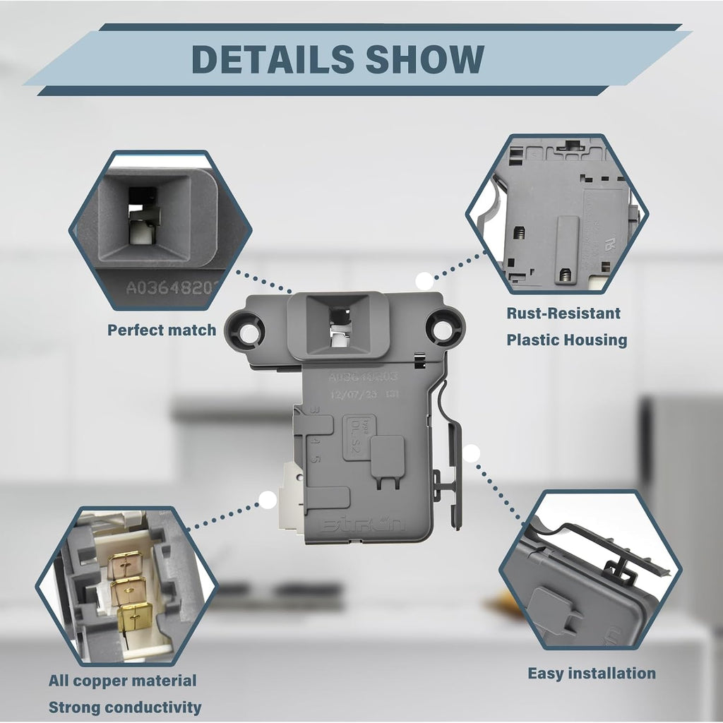 Replacement Electrolux Washer Door Latch Lock Switch Assembly