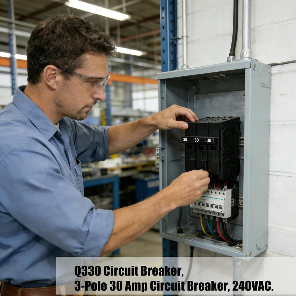 Q330 Circuit Breaker 3 Pole 30-Amp, Compatible with Siemens 240V QP Panel.