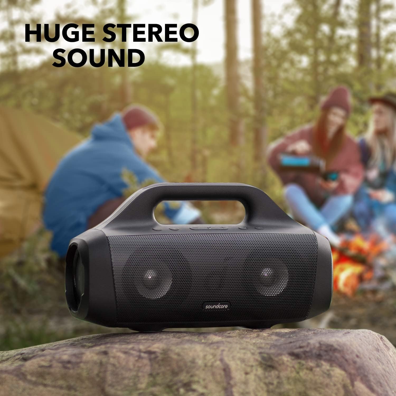 Anker Motion Boom Waterproof Bluetooth Speaker with Titanium Drivers, BassUp Technology, IPX7, 24H Playtime, App