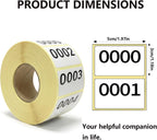 Consecutive Numbered Stickers, 1-1000 Self-Adhesive Inventory Labels, 1.97 x 1.18 Inch