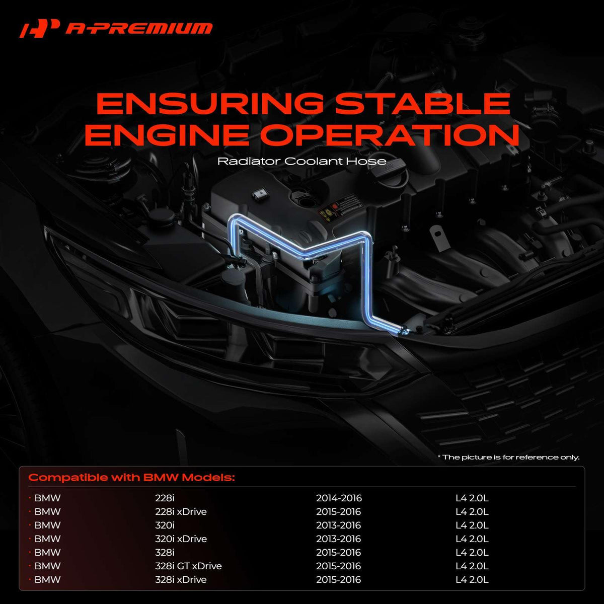 A-Premium Reservoir (Lower) Radiator Coolant Hose Compatible with BMW