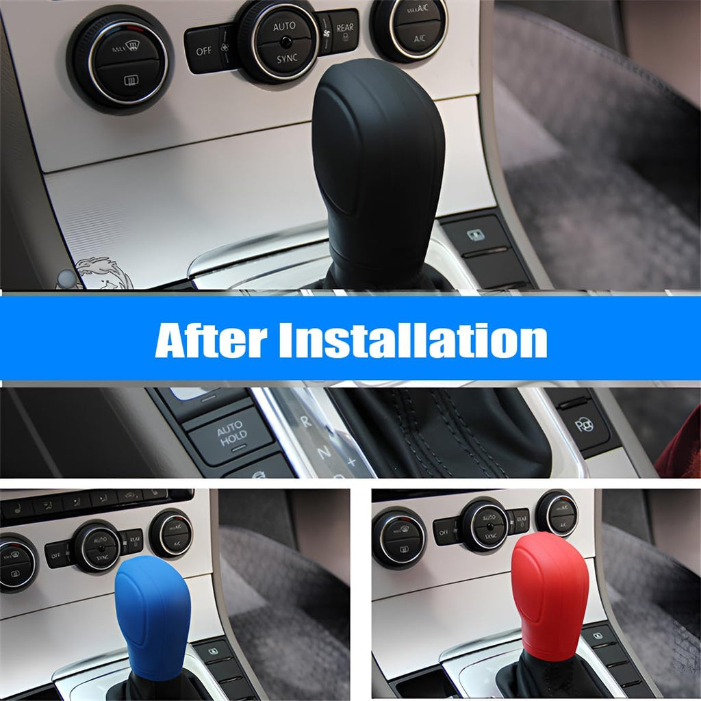AICEL 2 Pack Silicone Gear Shift Knob Cover 3.14 x 2.2 Inch Rose Red