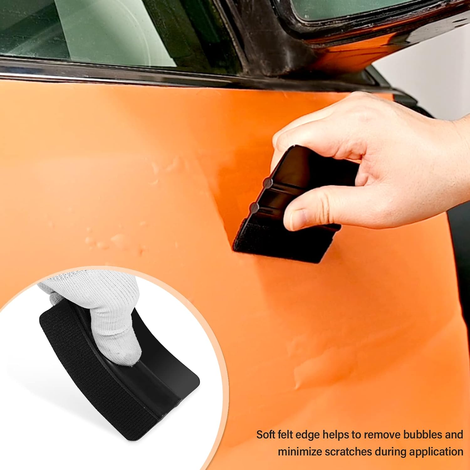 20 Pack Vinyl Squeegee with 20PCS Felt Fabric for Tint Film Decal Squeegee Application Tool Vinyl Wrap Installation