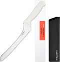 9 Inch Serrated Bread Knife, White Multi-Purpose Kitchen Tool