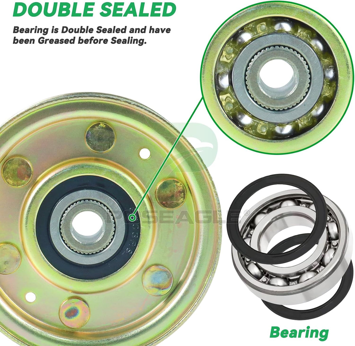 2 Pack 756-04224 Idler Pulley for Cub Cadet LT1050 LT1042 Tractors