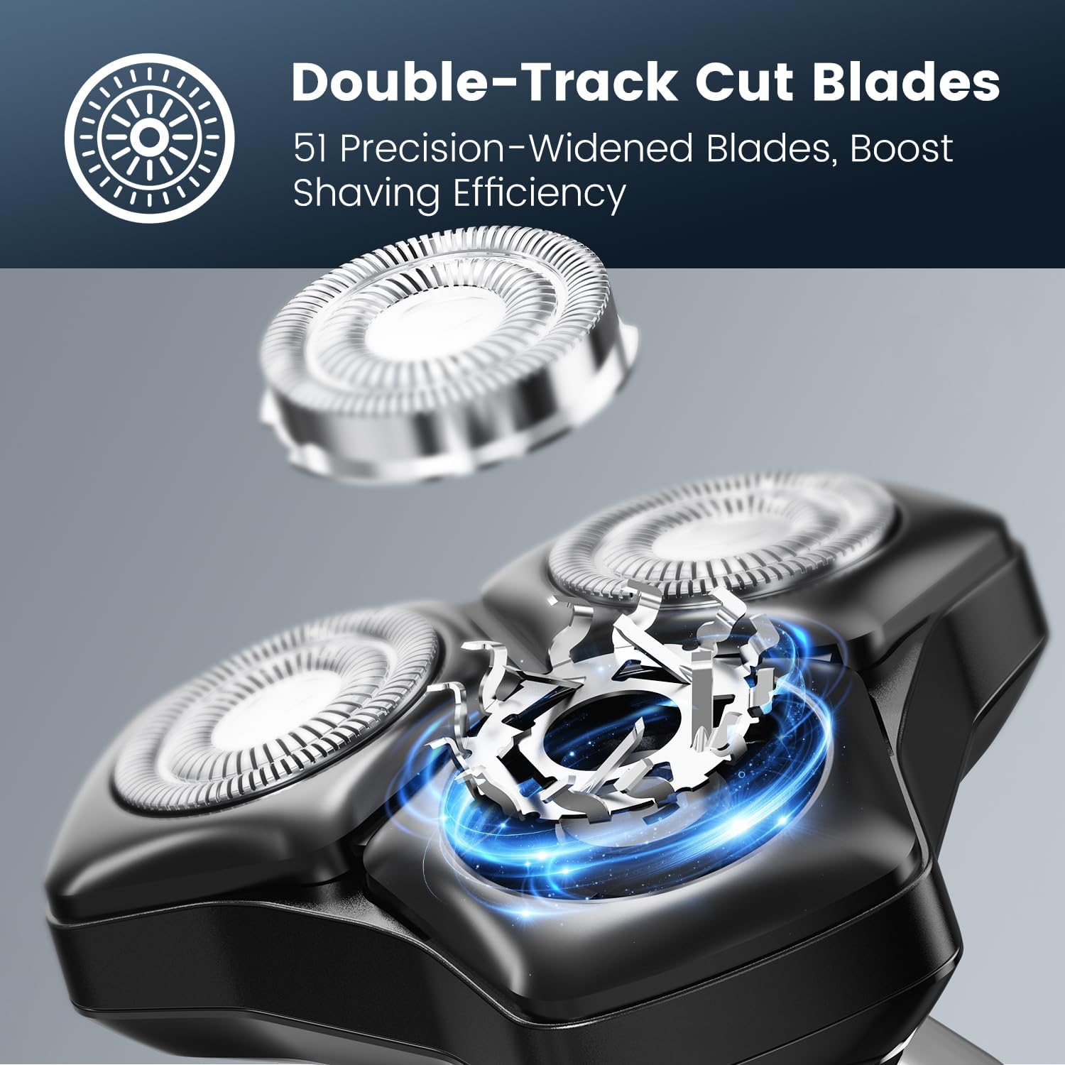Electric Razor for Men: Wet/Dry Electric Shavers for Men - Upgraded Curved Shaving Foil, Low Noise High-Torque Motor
