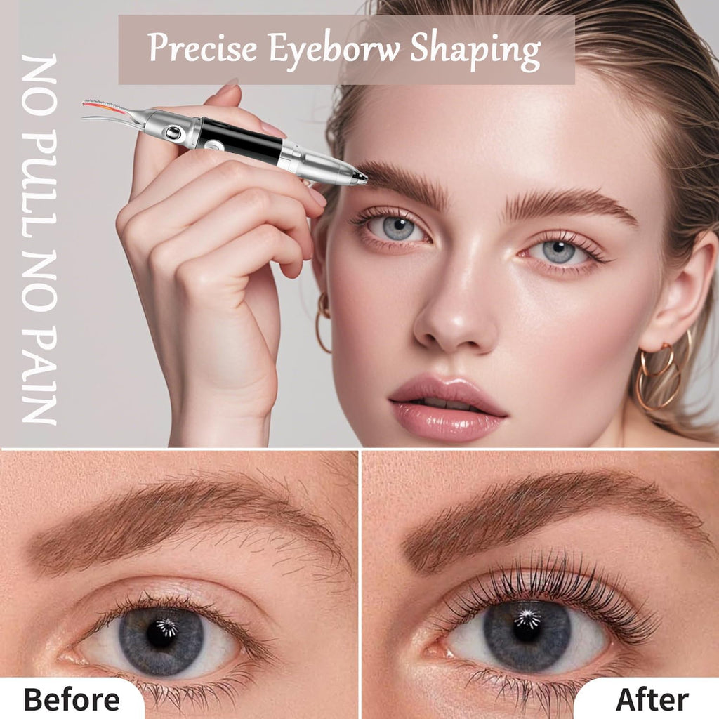 Heated Eyelash Curler - 2 in 1 Eye Lash Curler and Eyebrow Trimmer for Women with 2 Temperature Modes, USB