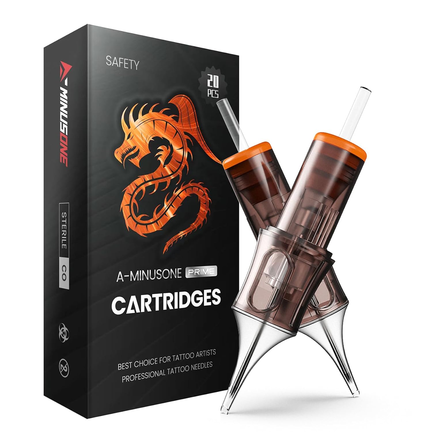 20 Pcs 1209RS Standard Disposable Tattoo Needle Cartridges - 20 Pack of Round Shader Needles with Membrane Safety
