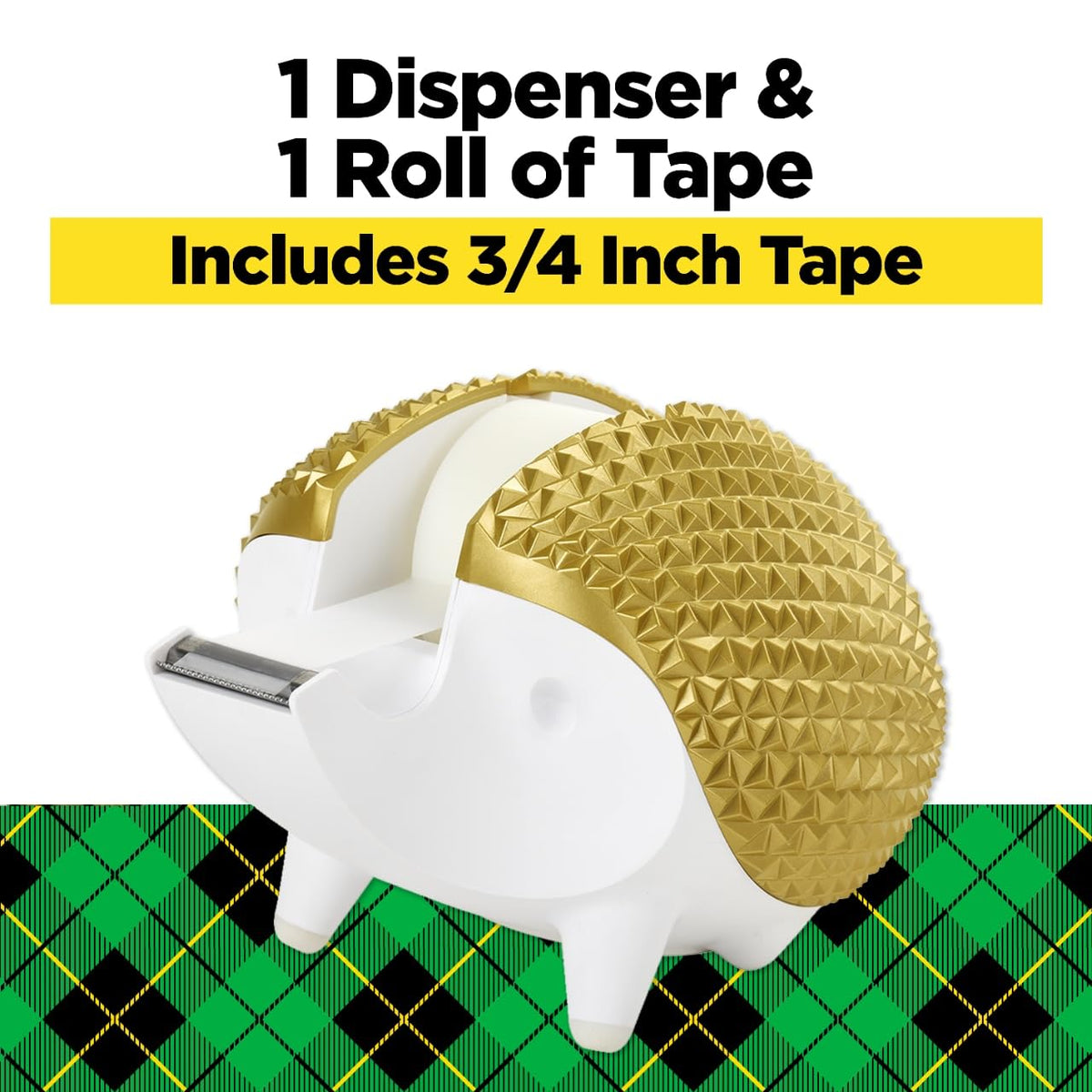 Hedgehog Tape Dispenser, Great for Gift Wrapping, Includes 3/4 in x 350 in Tape Roll