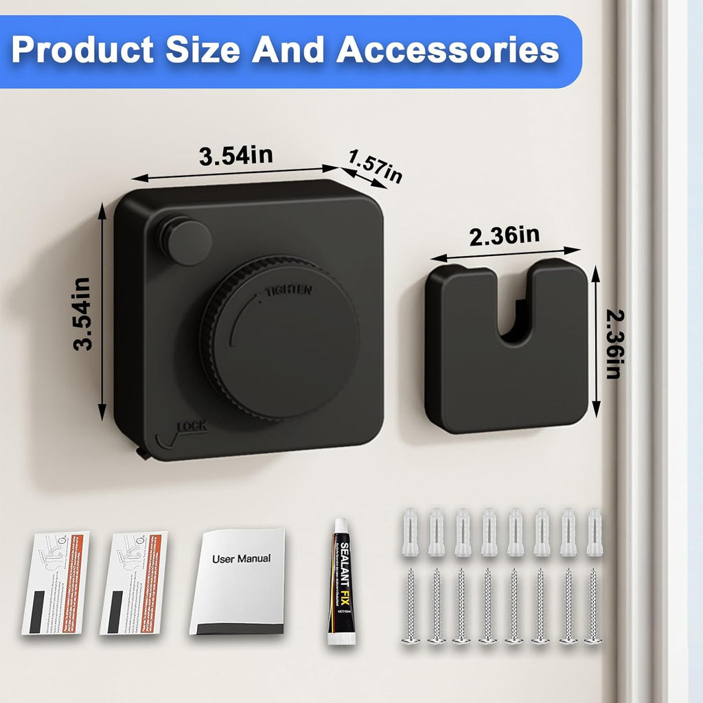 Retractable Clothesline Indoor Outdoor 16.2Ft Non-Sag(1, Black) | Stainless Steel Heavy Duty Design Laundry Wash Line