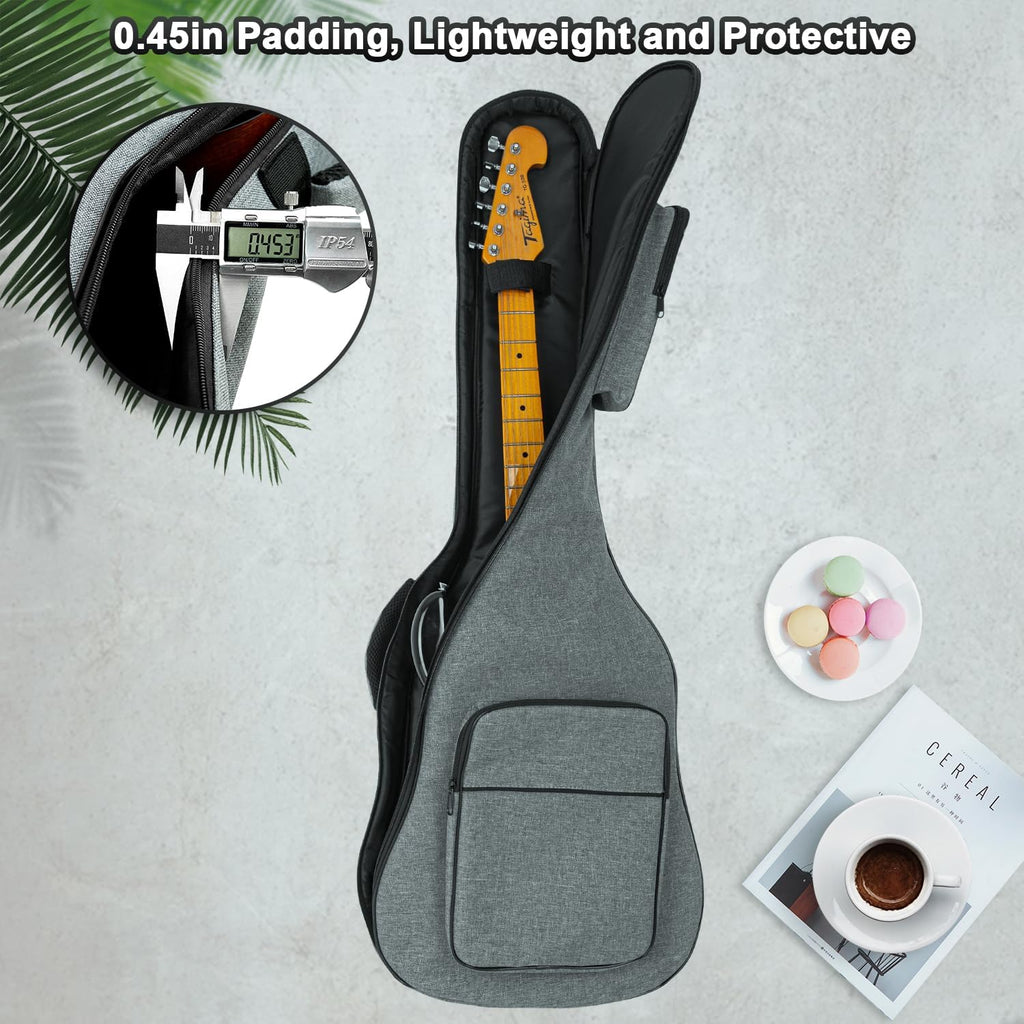 Electric Guitar Bag Padded Electric Guitar Gig Bag 11.5mm Padding Soft Guitar Case with Neck Strap, Back Hanger Loop