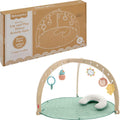 Fisher-Price Wood Baby Playmat Lay & Play Deluxe Activity Gym with Wooden Frame & Tummy Time Sensory Toys for