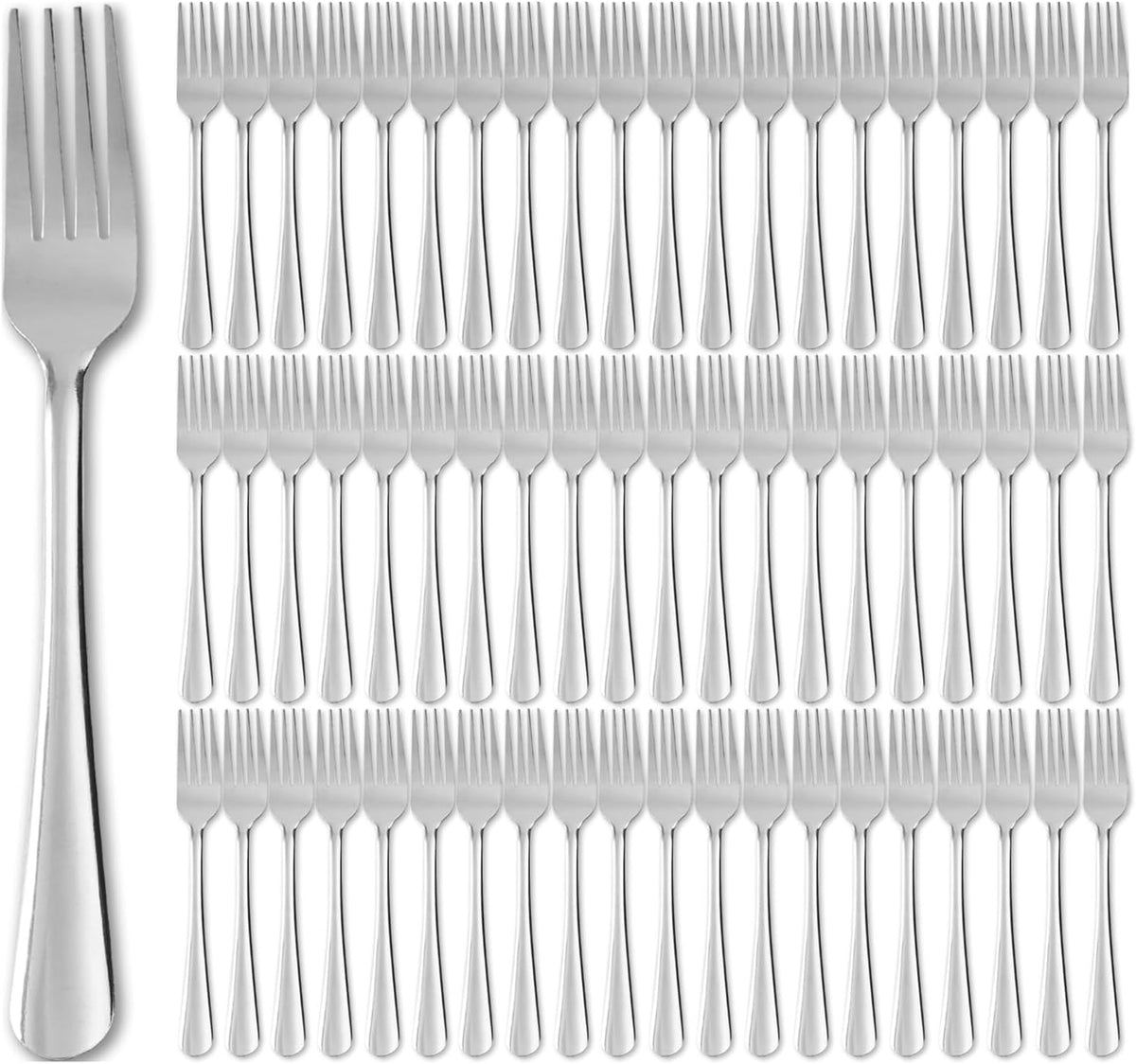Windsor 60-Piece Set Stainless Steel Dinner Forks, Silver Forks