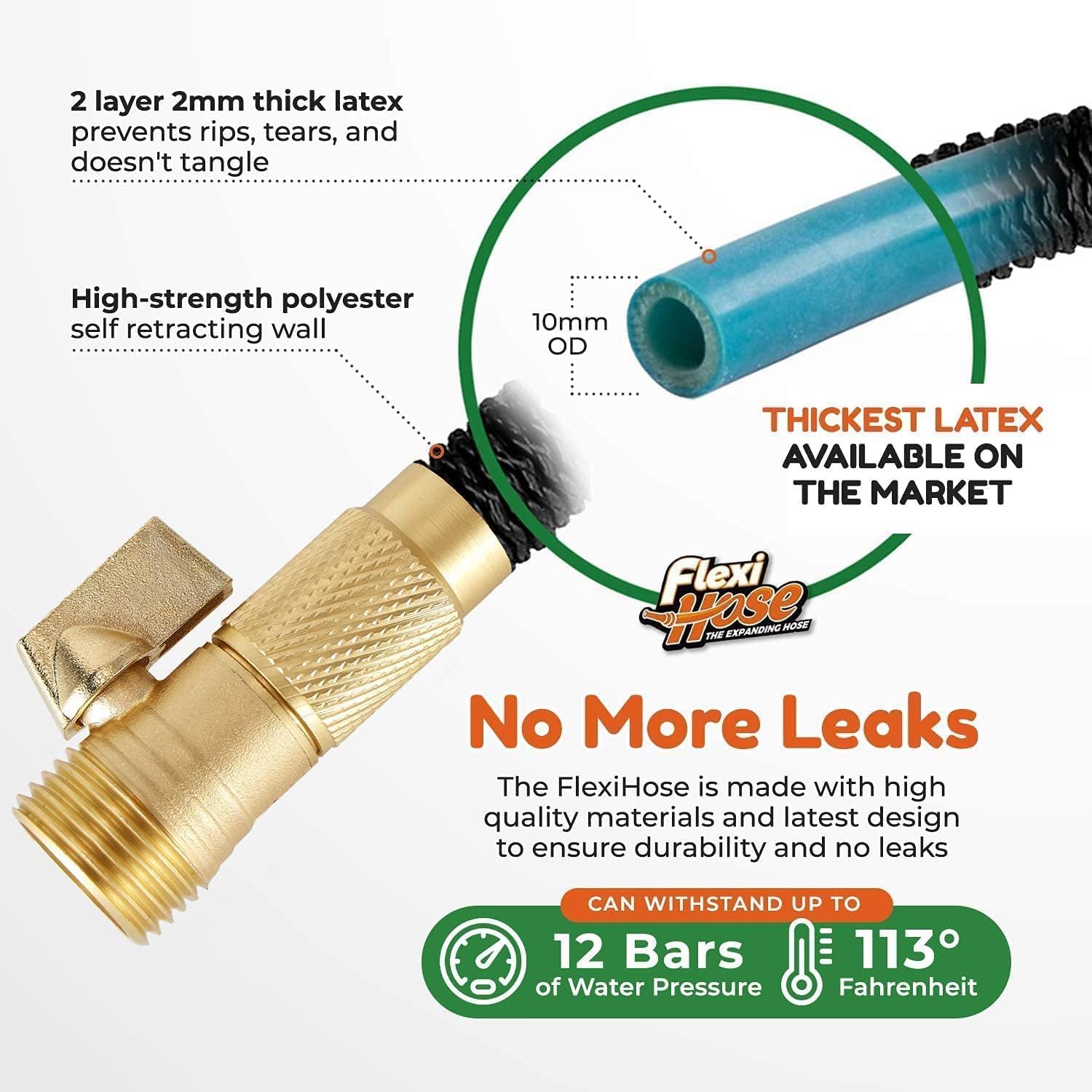 Plus Expandable Garden Hose with 8 Function Nozzle, 100FT - Lightweight Retractable Garden Hose, Water Hose - No-Kink