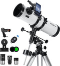 130EQ Reflector Telescope, 130mm Aperture, EQ Mount | 650mm focal length, manual equatorial mount, phone adapter, 2x