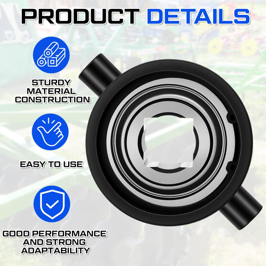 2 Pcs 1-1/8 Inch Square Bore Disc Harrow Flange Bearing