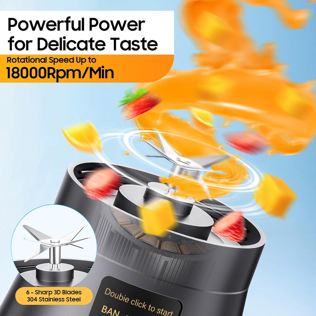 Portable Blender Personal Size Blender Make Smoothies, 12oz Mini Travel Cup