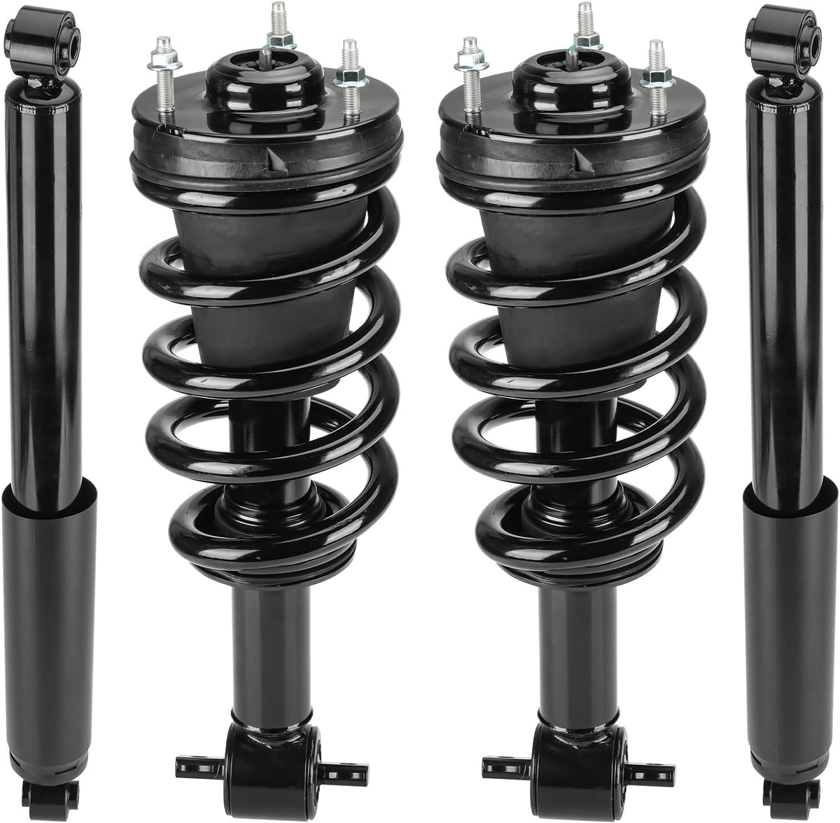 Front & Rear Strut Shock Assembly w/Coil Spring Compatible with Chevy Silverado 1500/ GMC Sierra 1500 2007-2013, Replace 139105 4345074, Left & Right, 4PCS