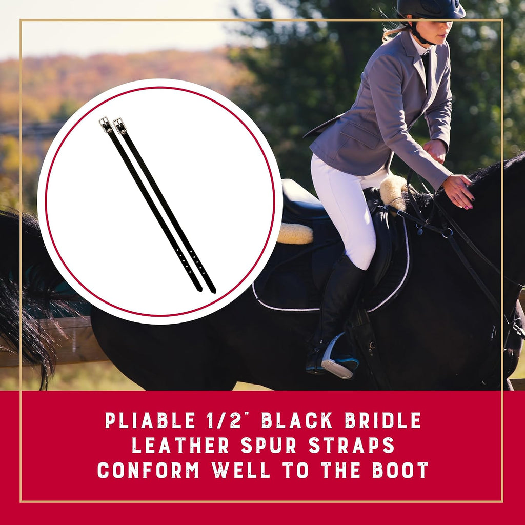 Bridle Leather English Spur Straps, Adjustable, 19"