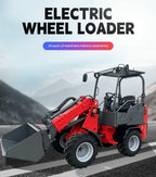 Full Electric Wheel Loader Machine Compact Electric Loader with Bucket, Battery Powered tractor Front End Loaders for