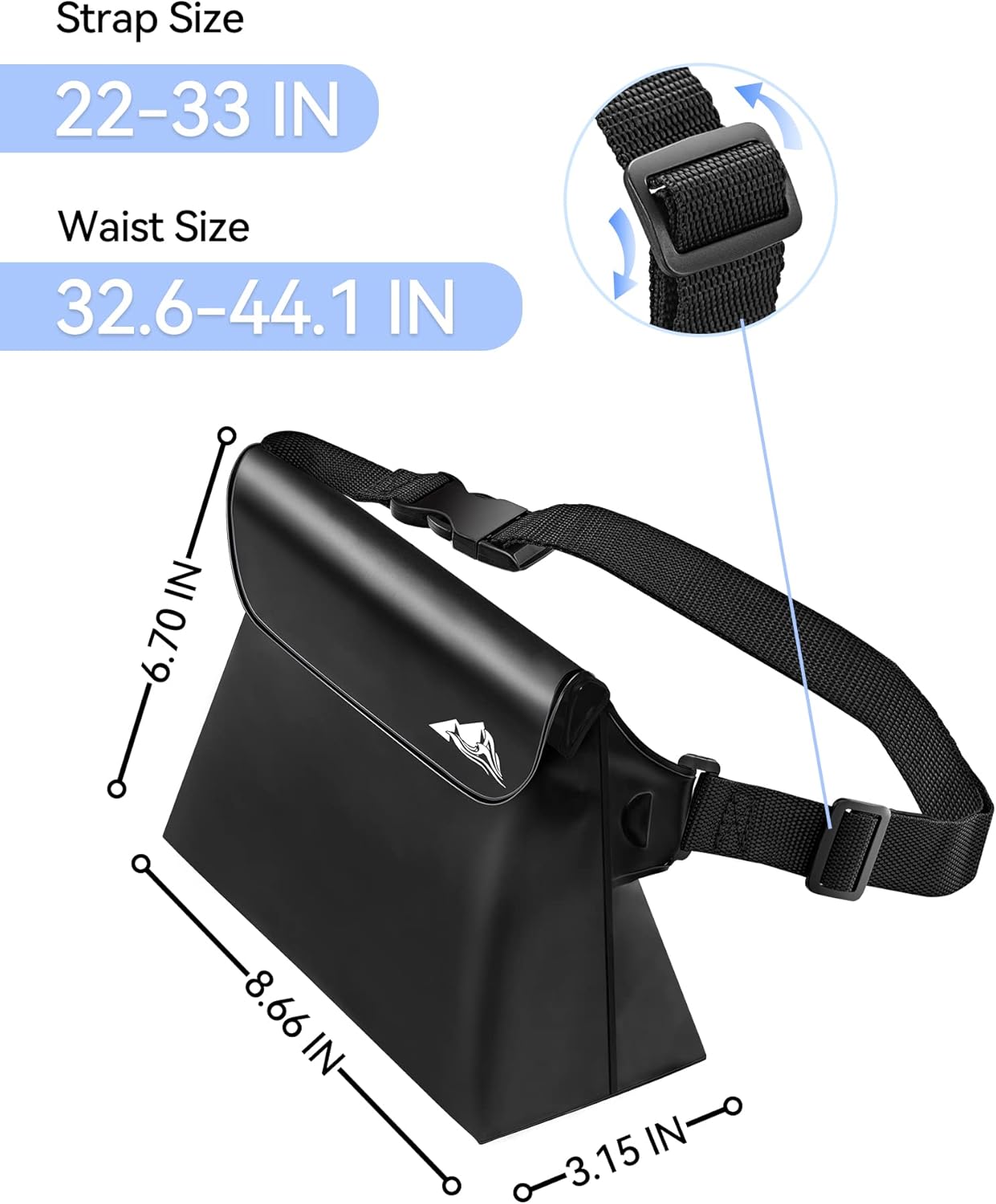 2-Pack Waterproof Pouch Fanny Pack Dry Bag for Phone Valuables Purse | Screen Touchable with Adjustable Waist Strap