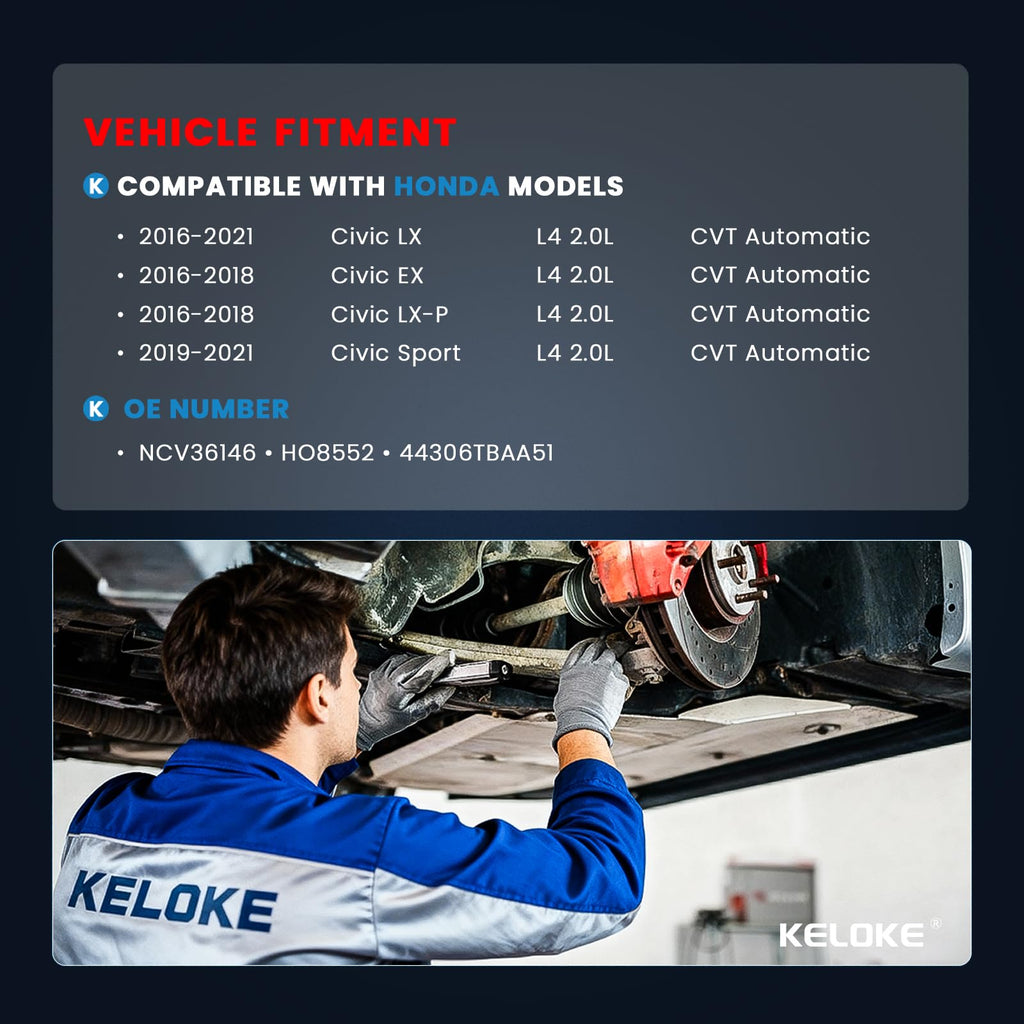 KELOKE CV Axle Shaft Assembly, Compatible with Honda