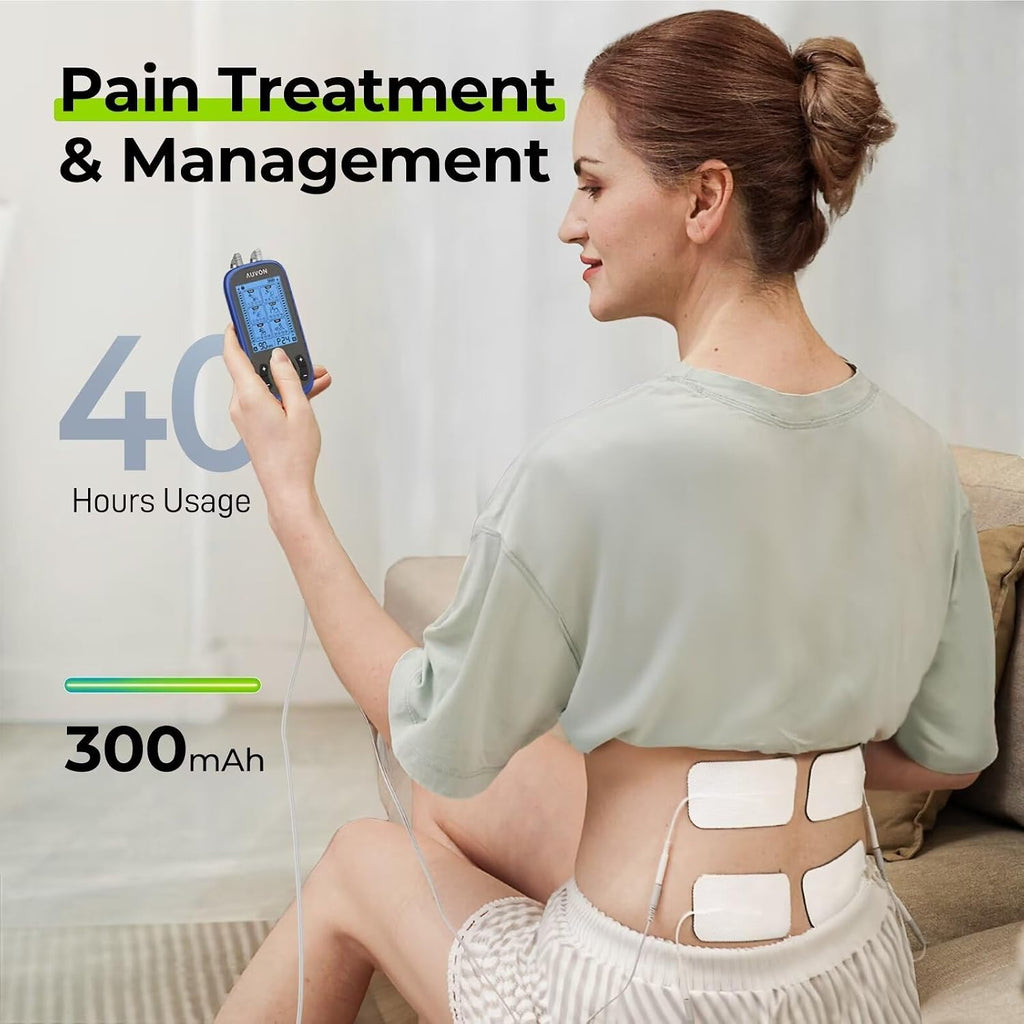 3-in-1 TENS Unit Muscle Stimulator, 40 Levels for Gradual Pain Relief