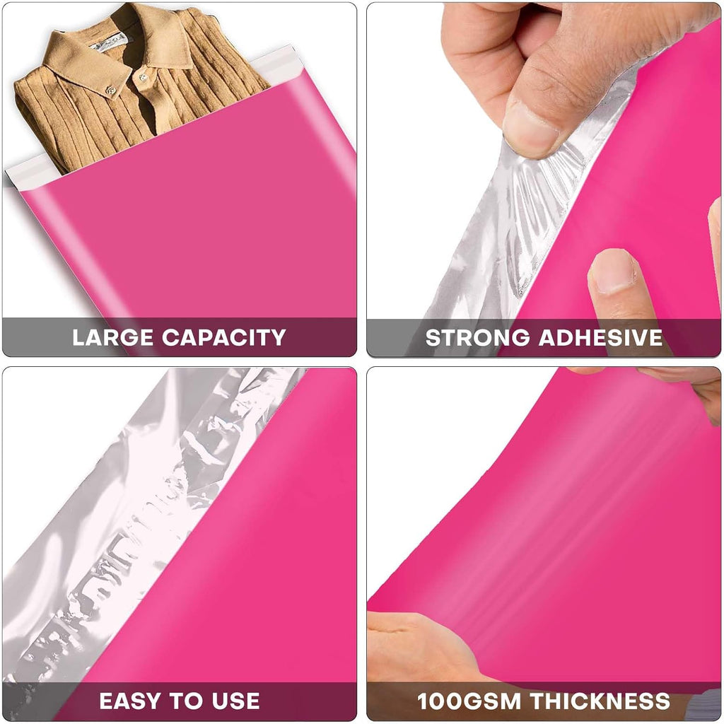 Poly Mailers 14.5x19 In 100 Pack Self Seal Shipping Envelope Bags Pink