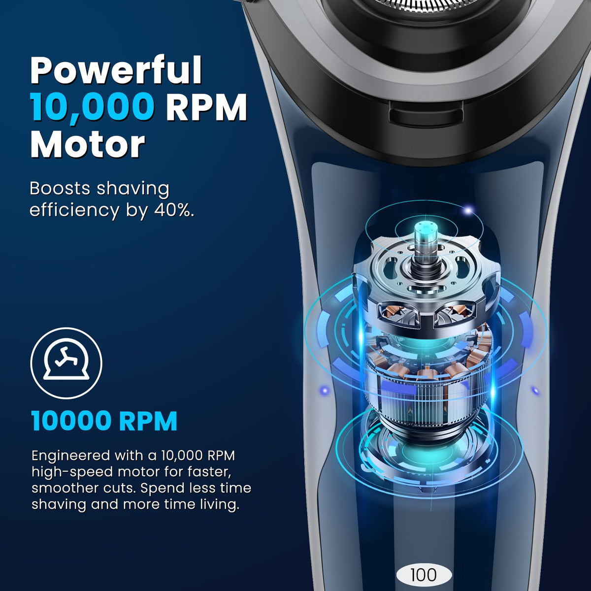 Rechargeable Electric Razor for Men: 120-Min Electric Shaver